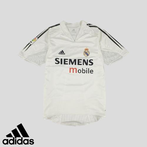 아디다스 00s 레알마드리드 04-05 홈킷 논마킹 클라이마쿨 축구져지 레플리카 유니폼 블록코어 반팔티셔츠  SIZE L