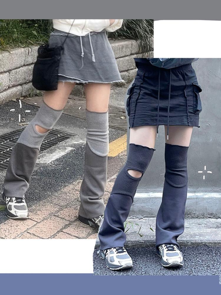 [히니츠키] 배색 트임 레그워머(2color)