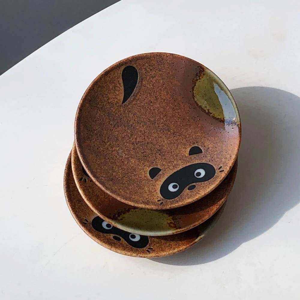 너구리 도자기 종지 잔받침 작은접시 이자카야
