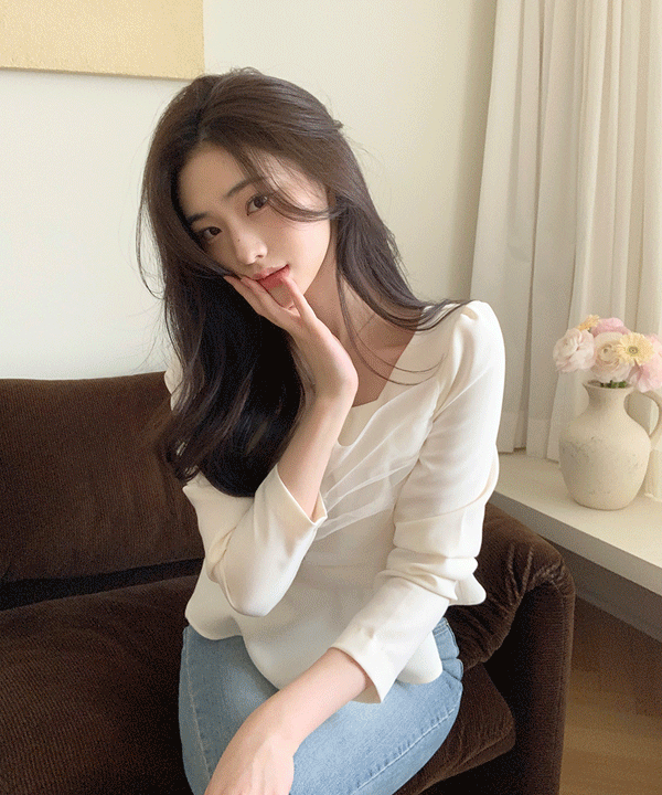 퍼빗 페플럼 여리쉬폰 플레어 블라우스 - 2color