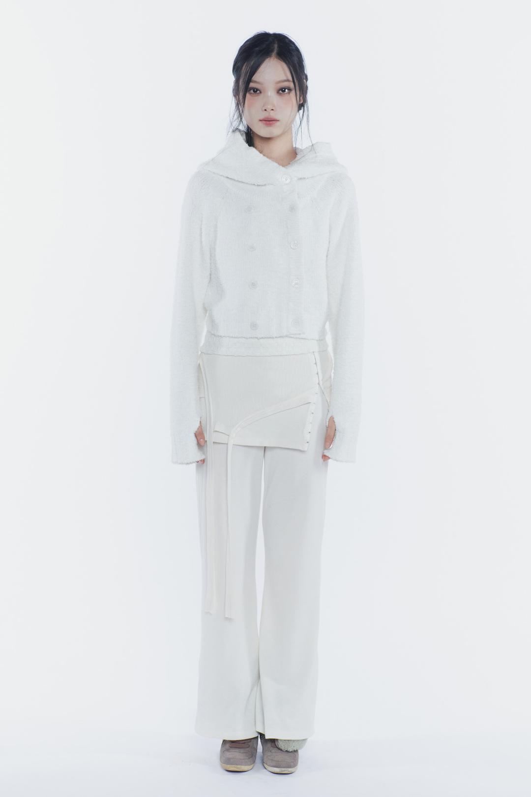 ANNE HOODIE CARDIGAN ivory