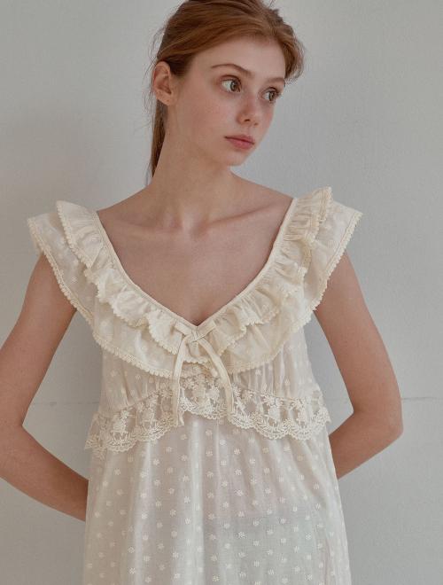 여성 시모나 민소매 코튼 자수 원피스(2C)