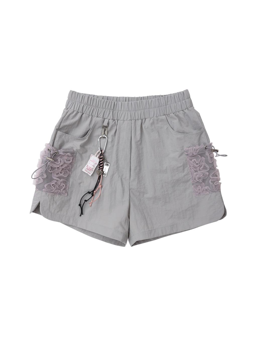 lace cargo pants (gray)