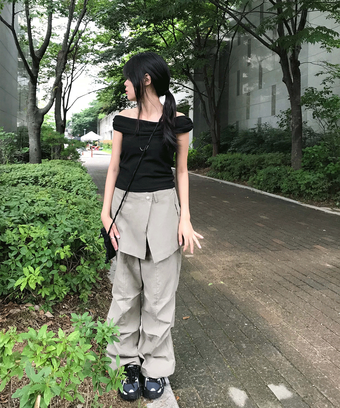 랩 핀턱 치마바지(2color)