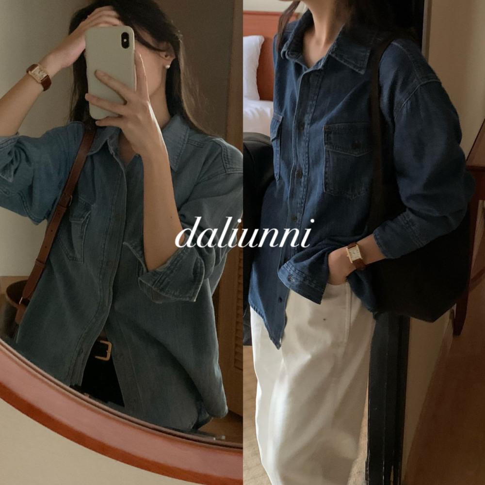 라이트블루당일 23fw 모아니 웨스턴 데님 셔츠 오버핏 청남방 SH / 달리언니
