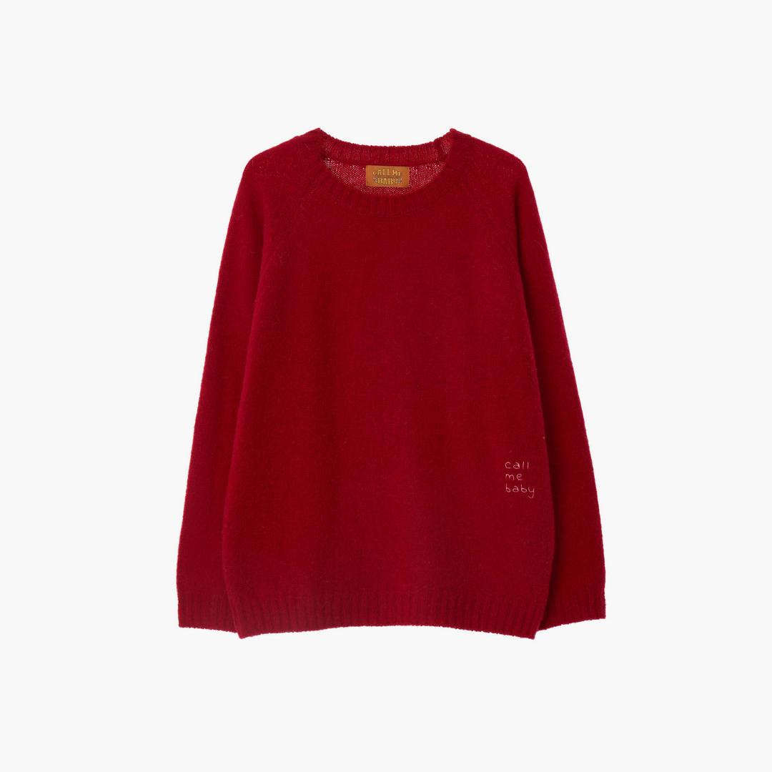 Call me baby Brushed  Wool Sweater _ Red