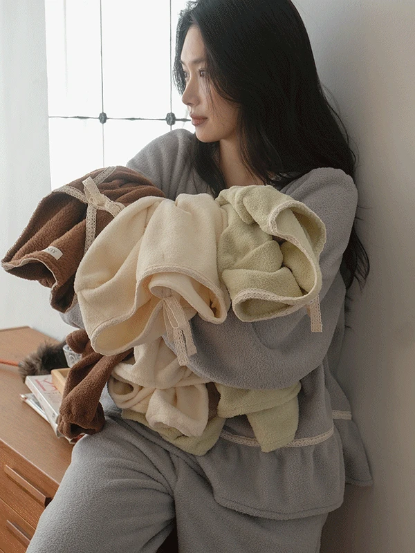 🔥J'eu 로우니 레이스 수면 파자마 잠옷 세트 4color