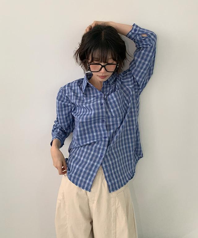 데일리쥬 킵링 루즈핏 체크 셔츠