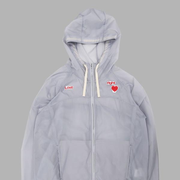 LOVE SEE-THROUGH WINDBREAKER (LIGHT GREY)
