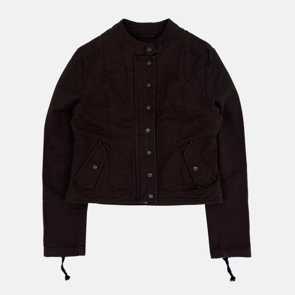 Washed biker jacket (Brown)