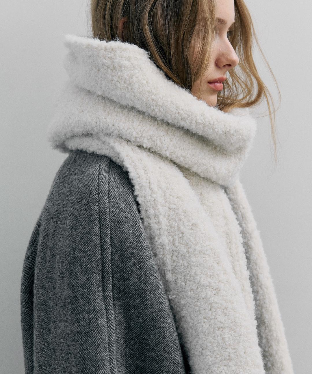 울 부클 머플러 (cream)