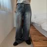 centre incision wide bootscut denim 롱 와이드 절개 부츠컷 데님 (S,M,L)