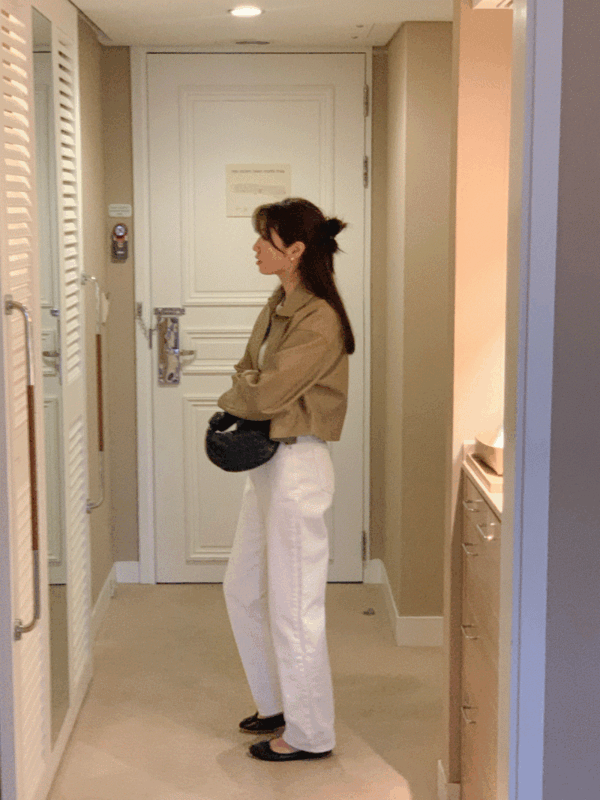 소프트 숏 레더 자켓