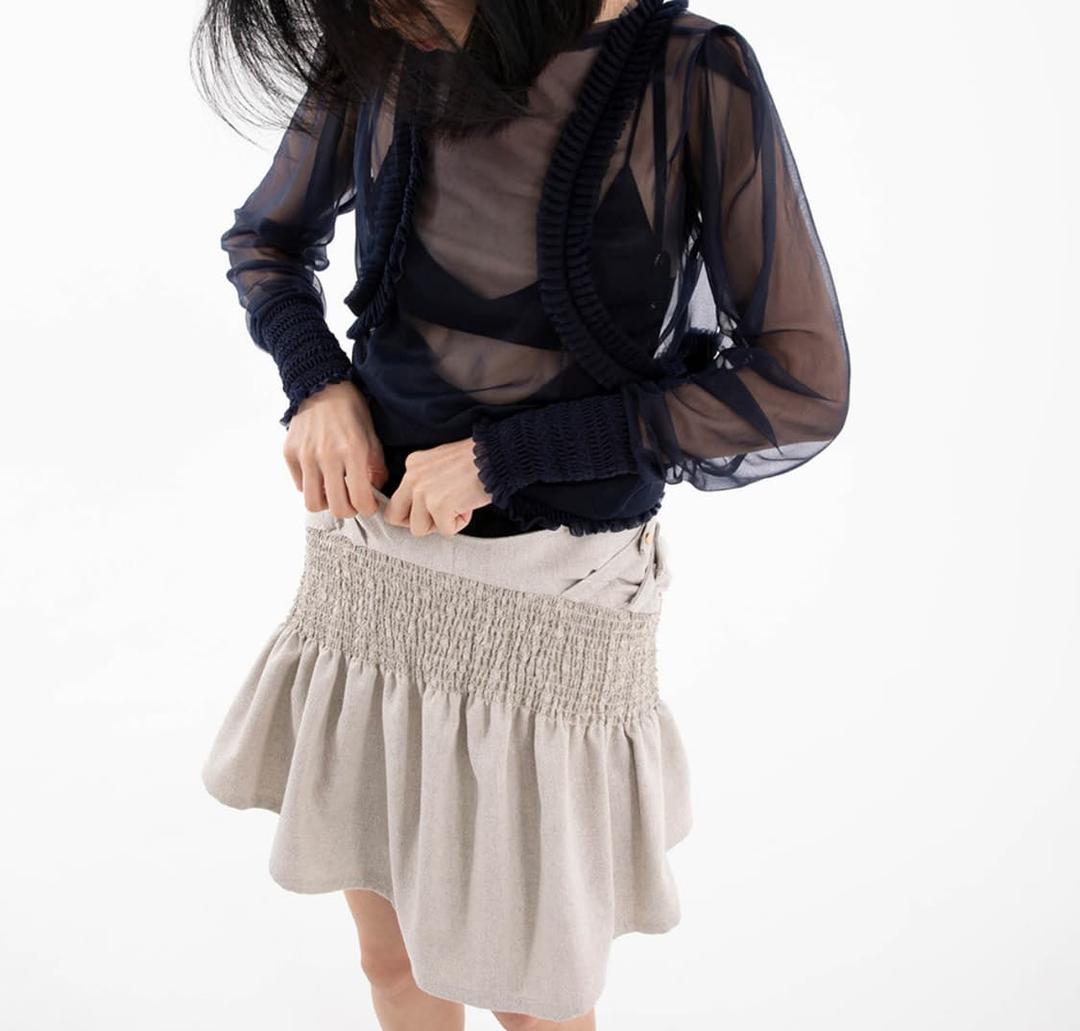 (M) 울리카상투스 pleated sweatshirt navy | 후루츠패밀리