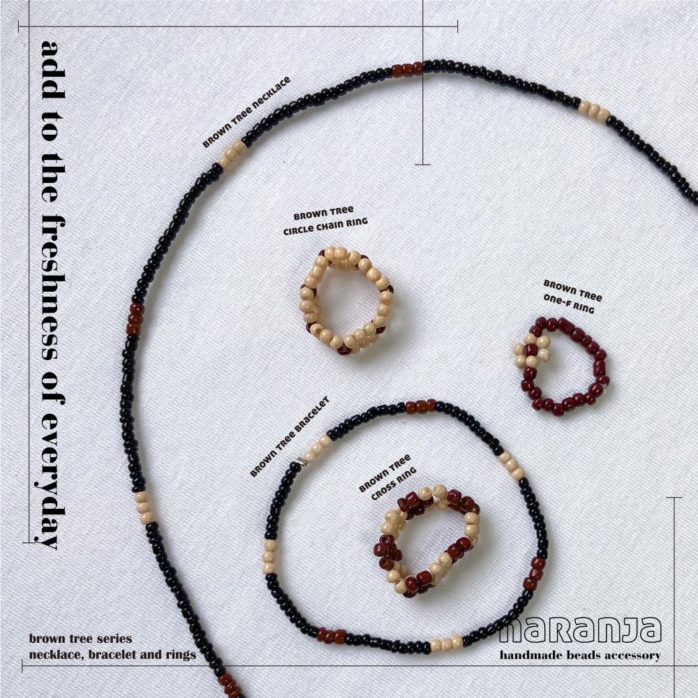[나랑하] 브라운트리 비즈팔찌 brown tree beads bracelet