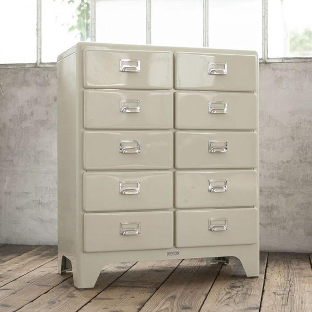 덜튼 서랍장 스틸 체스트 아이보리 빈티지 수납장