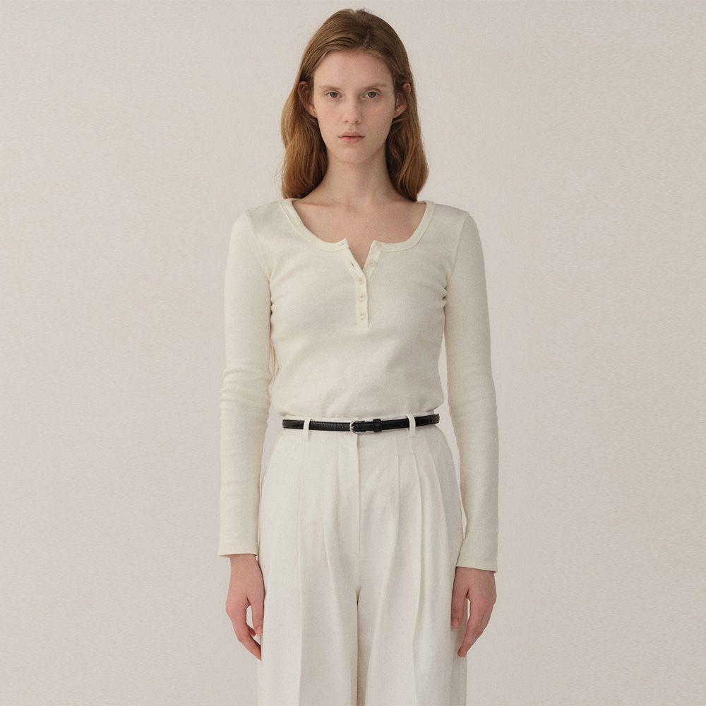 Button Up T-shirt Ivory