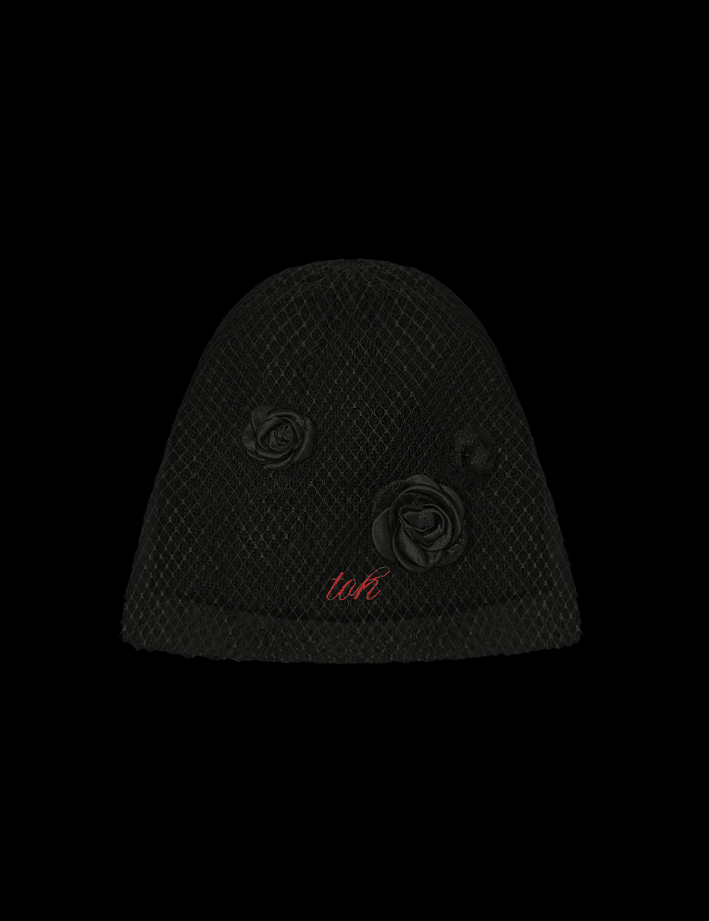 Rosé veil beanie in black