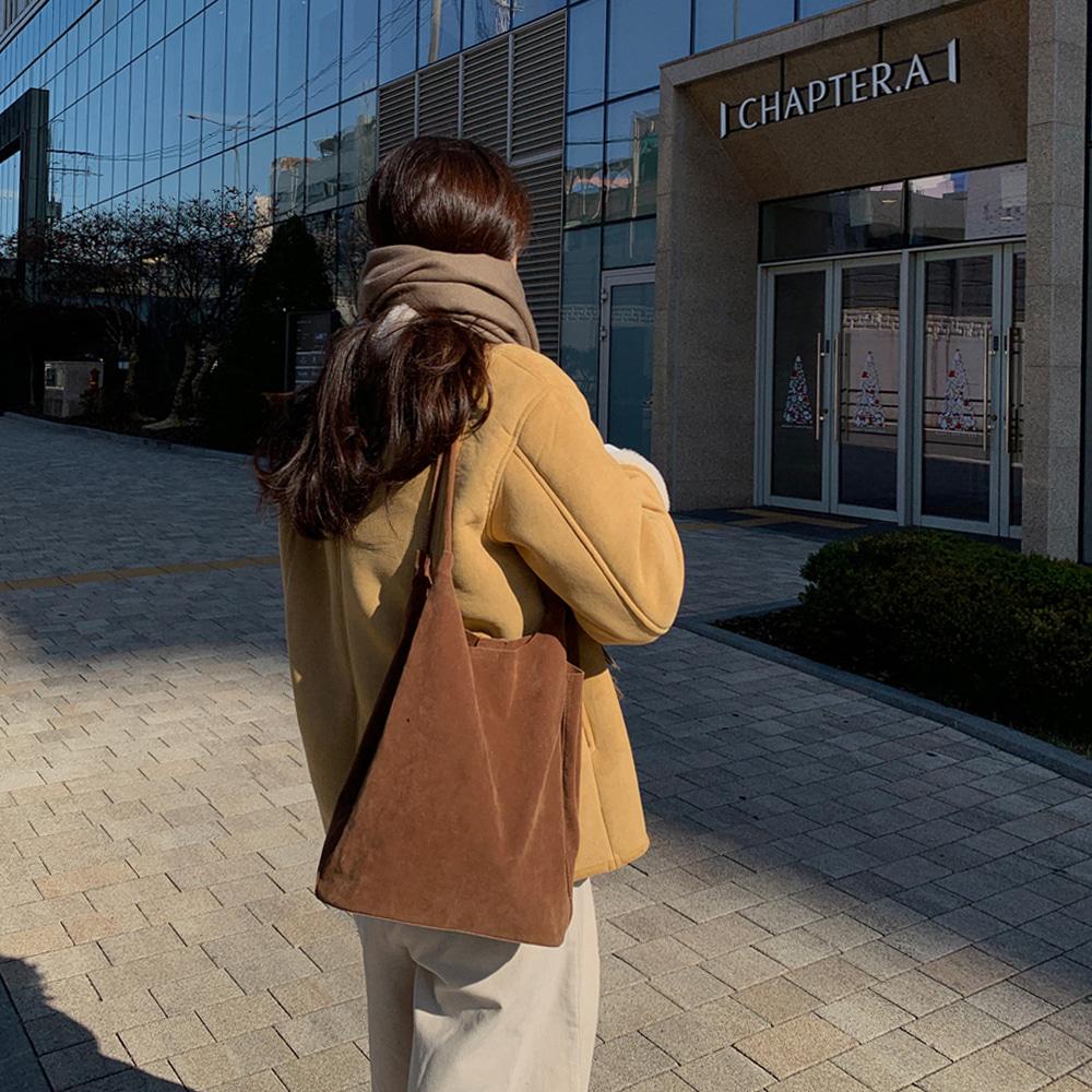 콤 스웨이드 숄더백 (4colors)