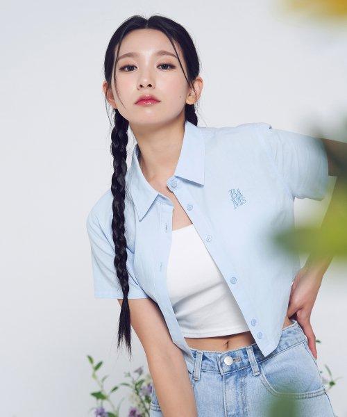 셔츠 스커트 셋업 - 셔츠 (블루)