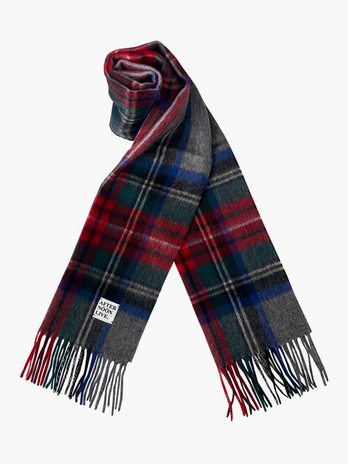애프터눈라이브(AFTERNOONLIVE)  Wool Muffler (90s Tartan Check Gray/Red) - 사이즈 & 후기 | 무신사