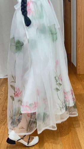 연꽃 허리치마 롱 90cm