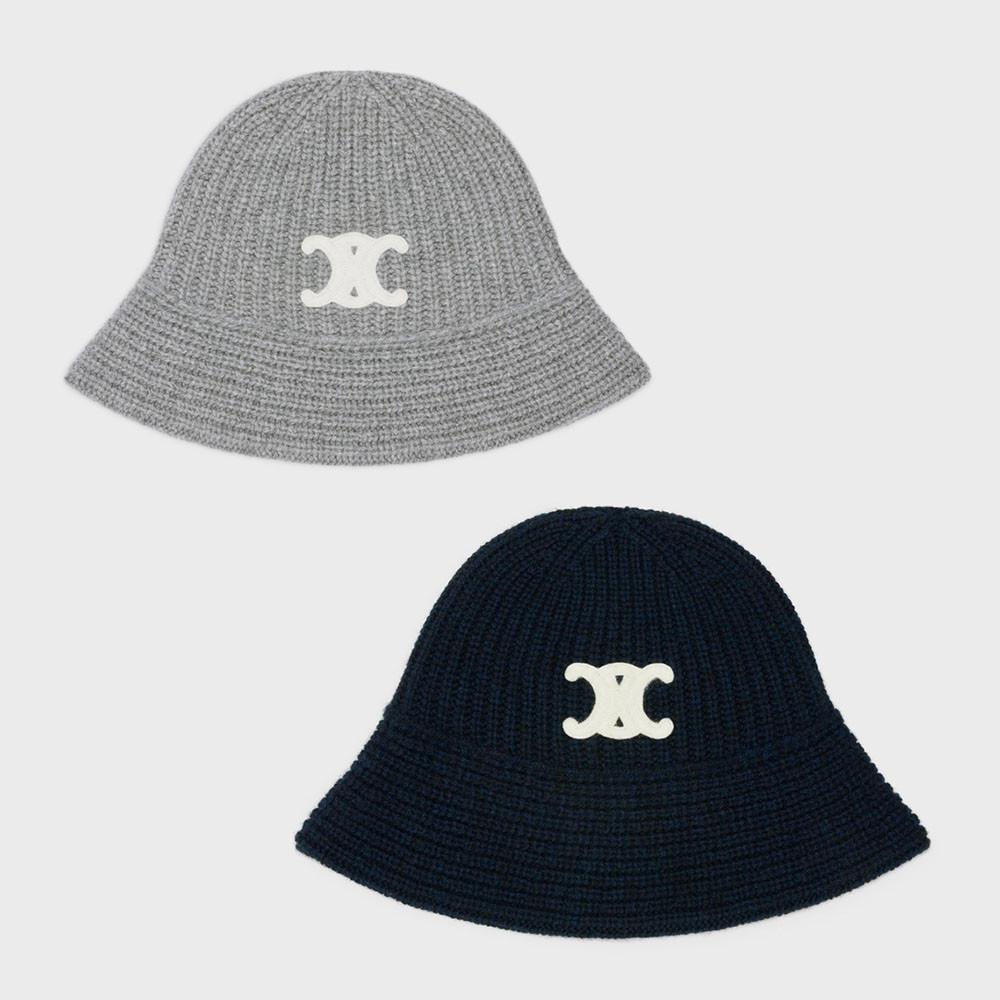 [정품]셀린느 버킷햇 트리오페 심리스 캐시미어 크로쉐 모자 두컬러