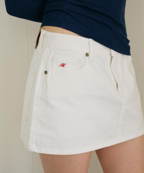 클레어 코튼 미니 스커트_아이보리