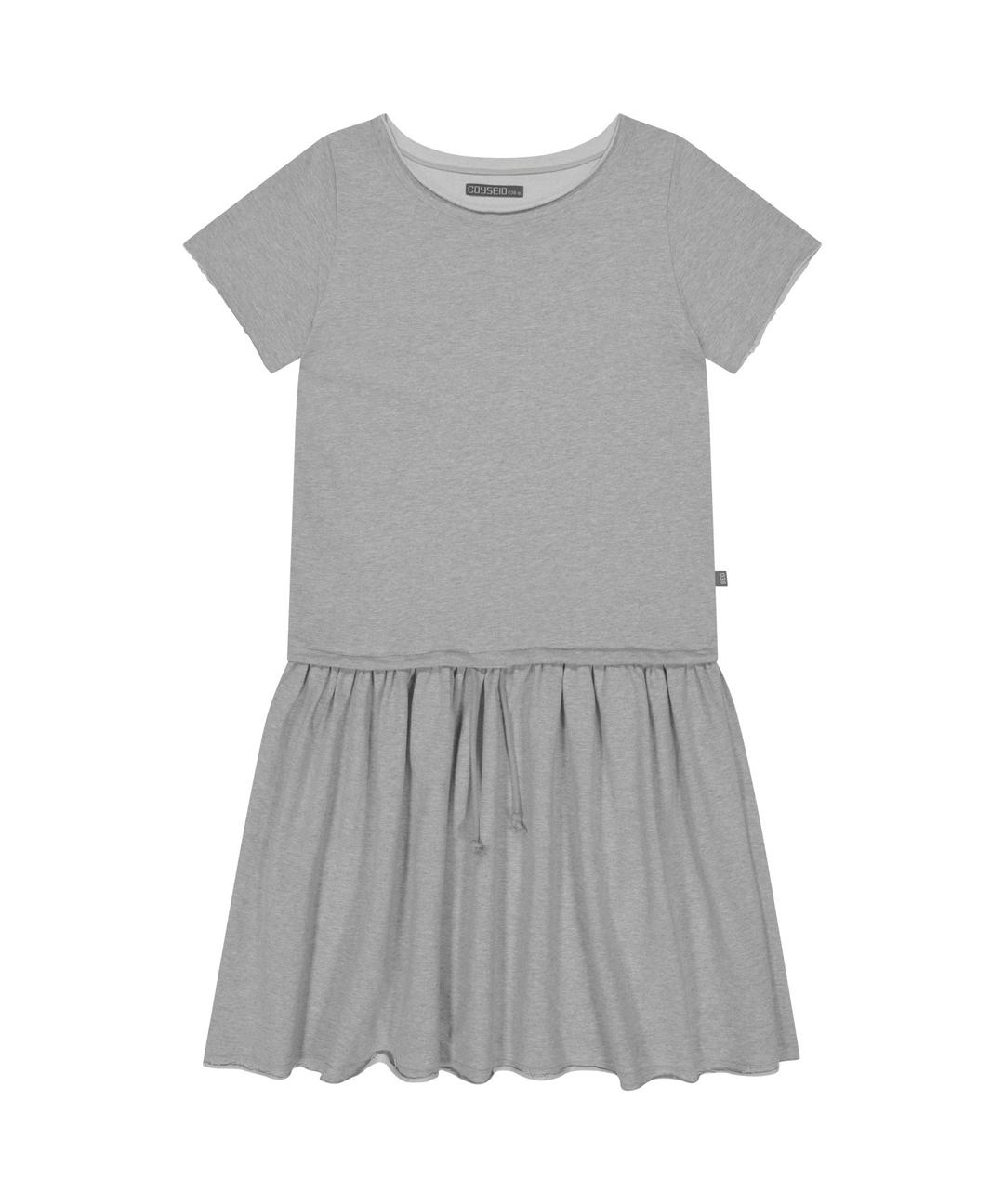 038 SHIRRING OVER ONE PIECE MELANGE GREY