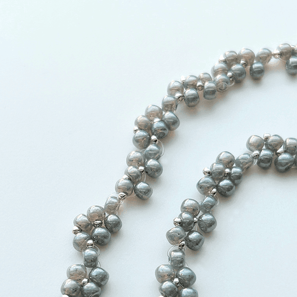 Gray lace necklace