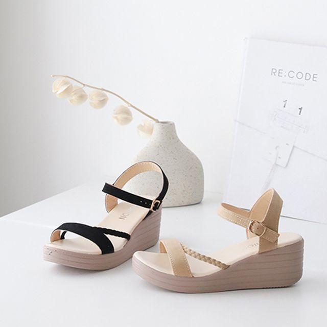 폭신 웨지힐 통굽웨지힐 웨지힐샌들 통굽 통굽샌들 통굽신발 여성통굽샌들-0079