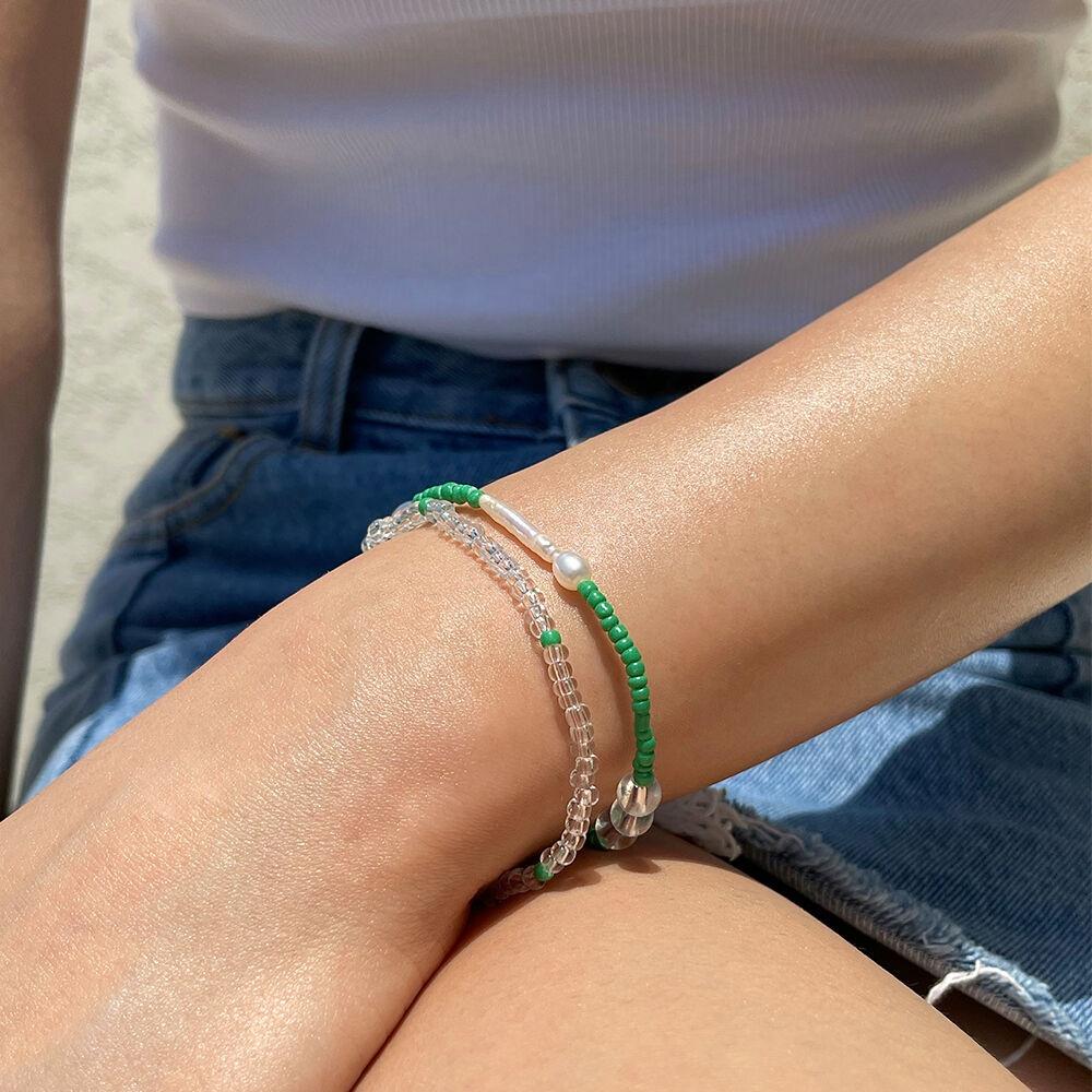 [레드벨벳 조이 착용] [2SET] Green Pearl Bracelet