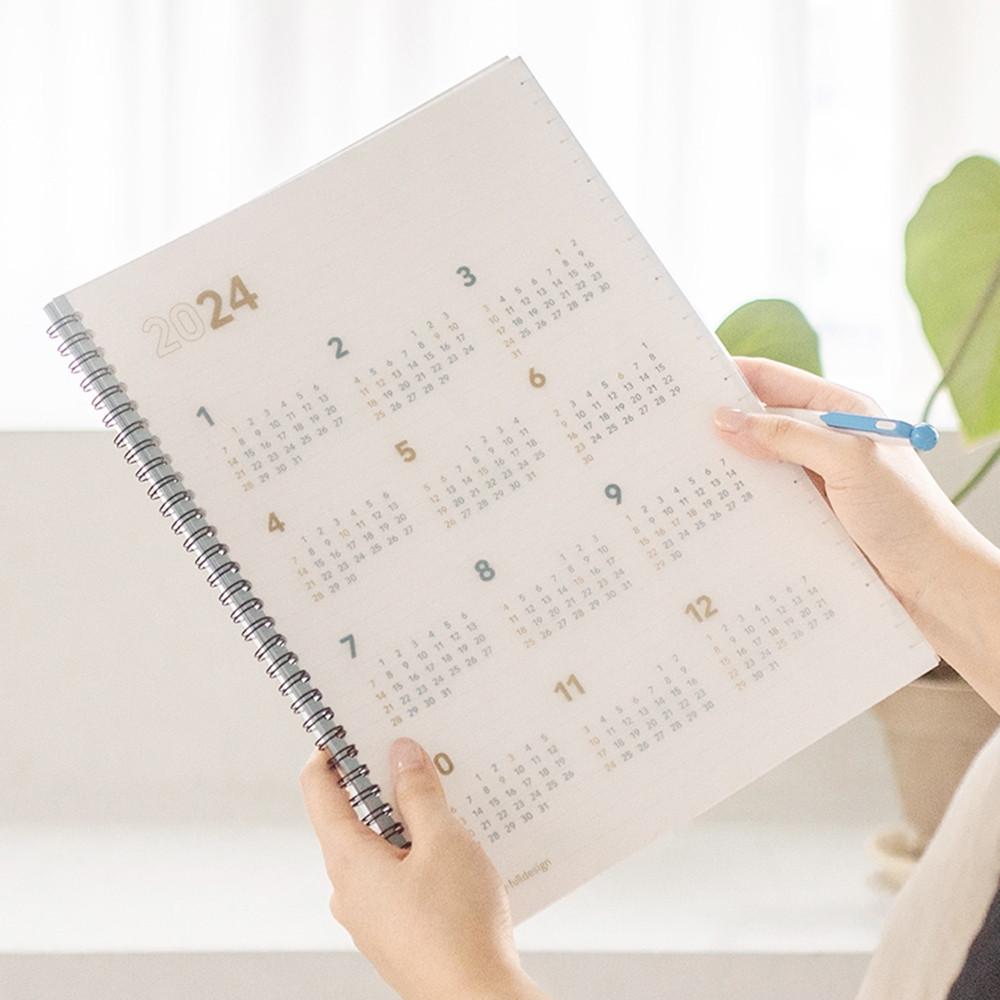 2024 빅 먼슬리 플래너 A4 회사 업무 큰 다이어리 2024년 스프링 월간 스케줄러 세로