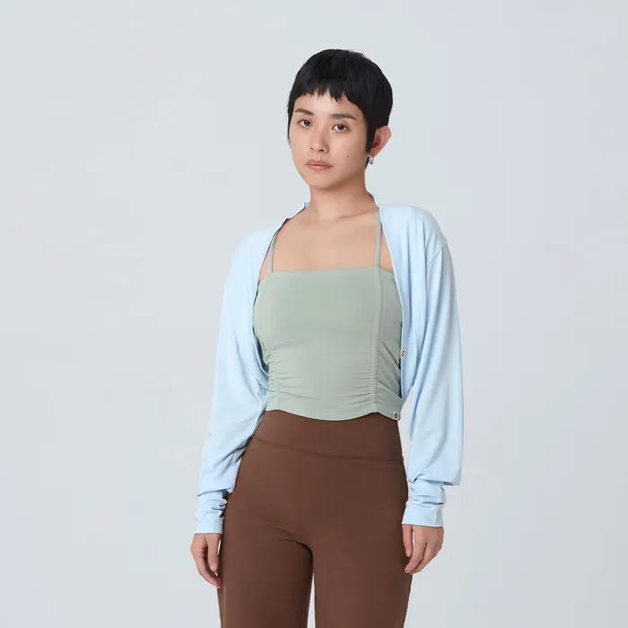 Soft bolero mini jacket_Ice Water
