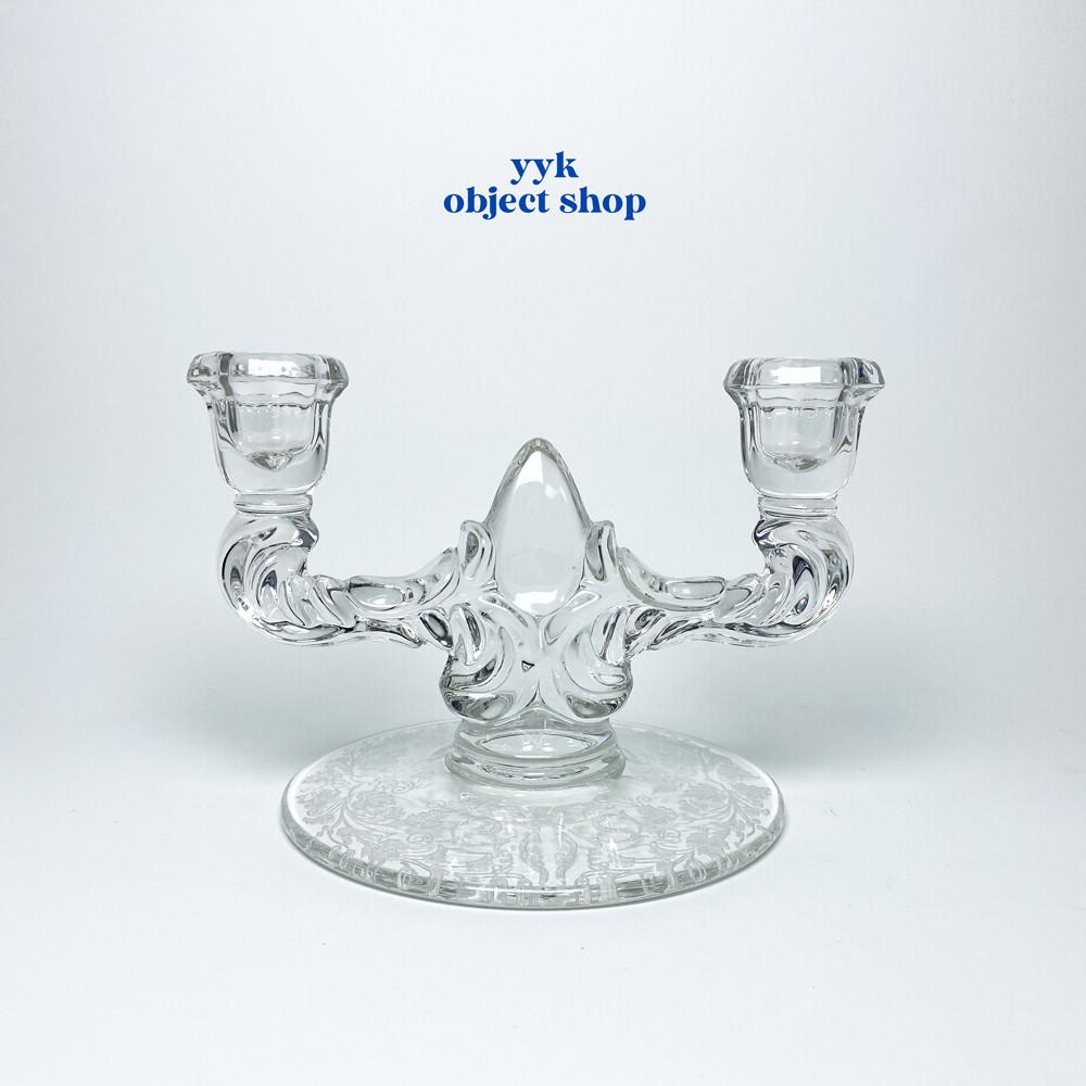 [NEW MARTINSVILLE Glass Double Candleholder] 마틴스빌 마틴스빌캔들홀더 특이한오브제 특이한선물 특이한캔들홀더 집들이선물 빈티지유리캔들홀더