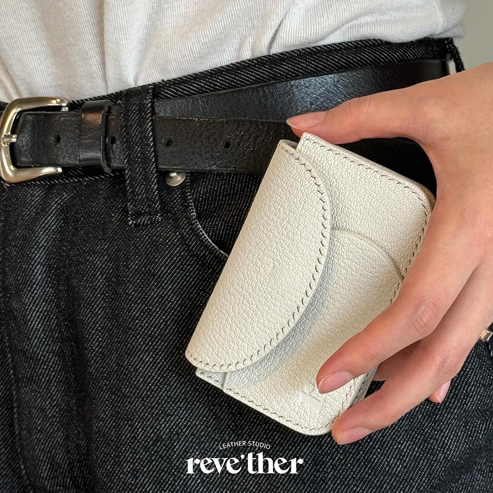 페블 명함 카드 지갑 (6colors) 수제 가죽 공방 배색 카드홀더 무료각인 미니