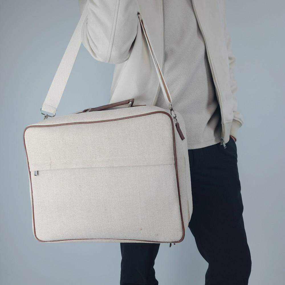 제이비컬렉션 친환경 쥬트원단(황마) 호캉스 여행캠핑용 보스턴 트래블백