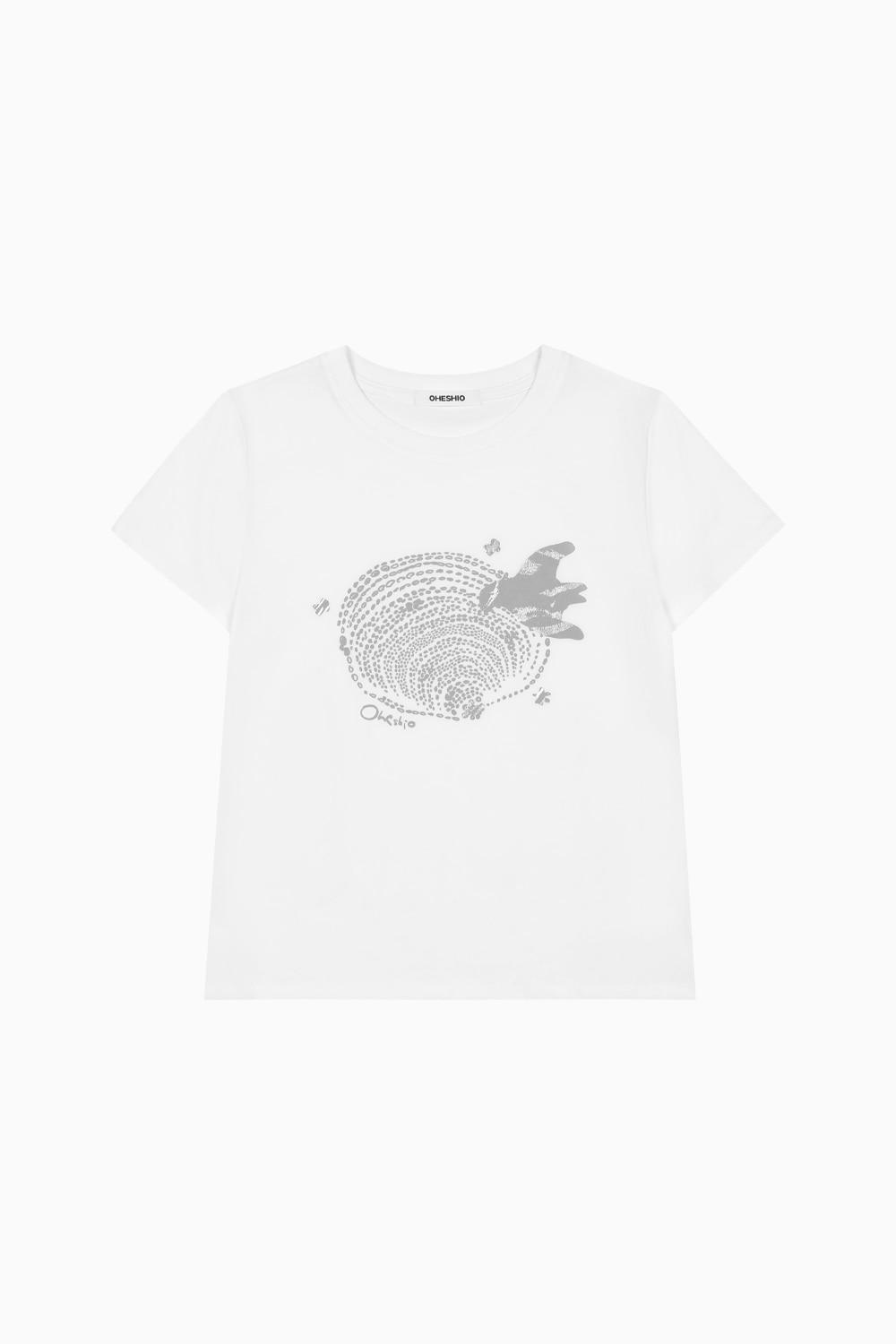 SHELL BIRD T-SHIRT, WHITE