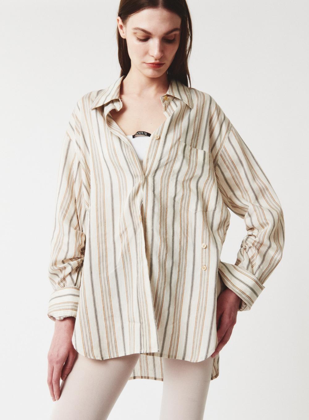 [4월 14일 예약배송]Cave 2way Stripe Shirts - Organic Stripe