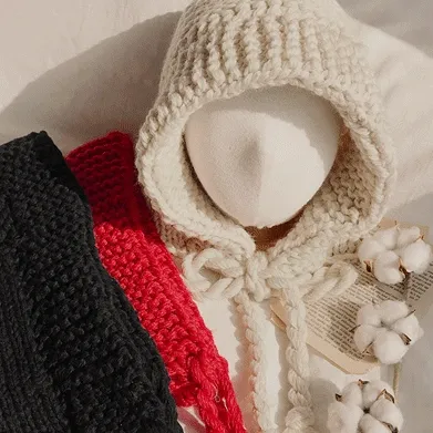 [당일출고]코린 니트보넷후드모자(귀도리/바라클라바)