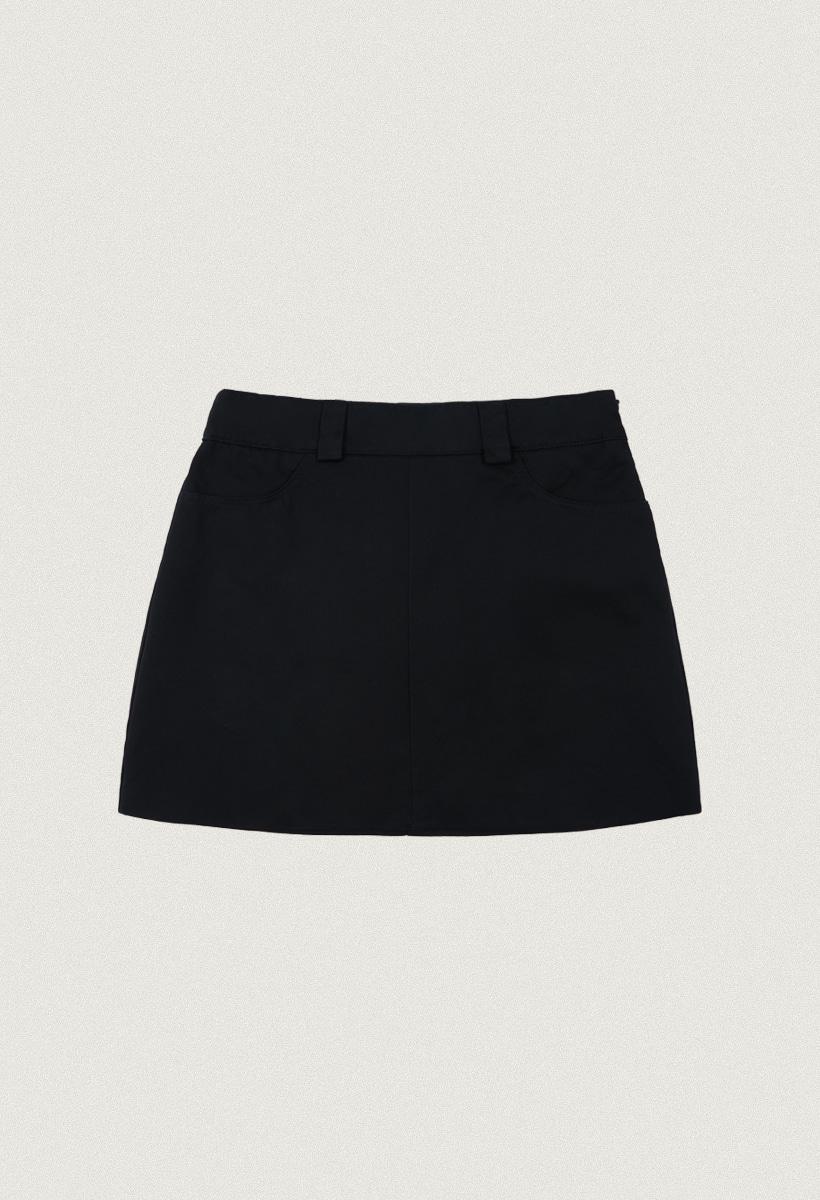 Monet basic cotton mini skirt_Black(O25-SK10)