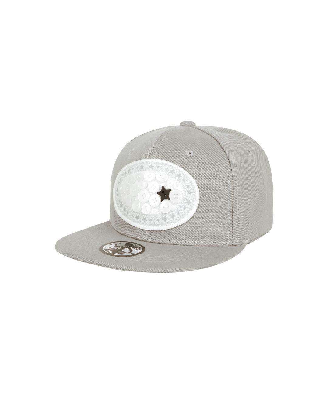 Lace Button Snapback / Grey
