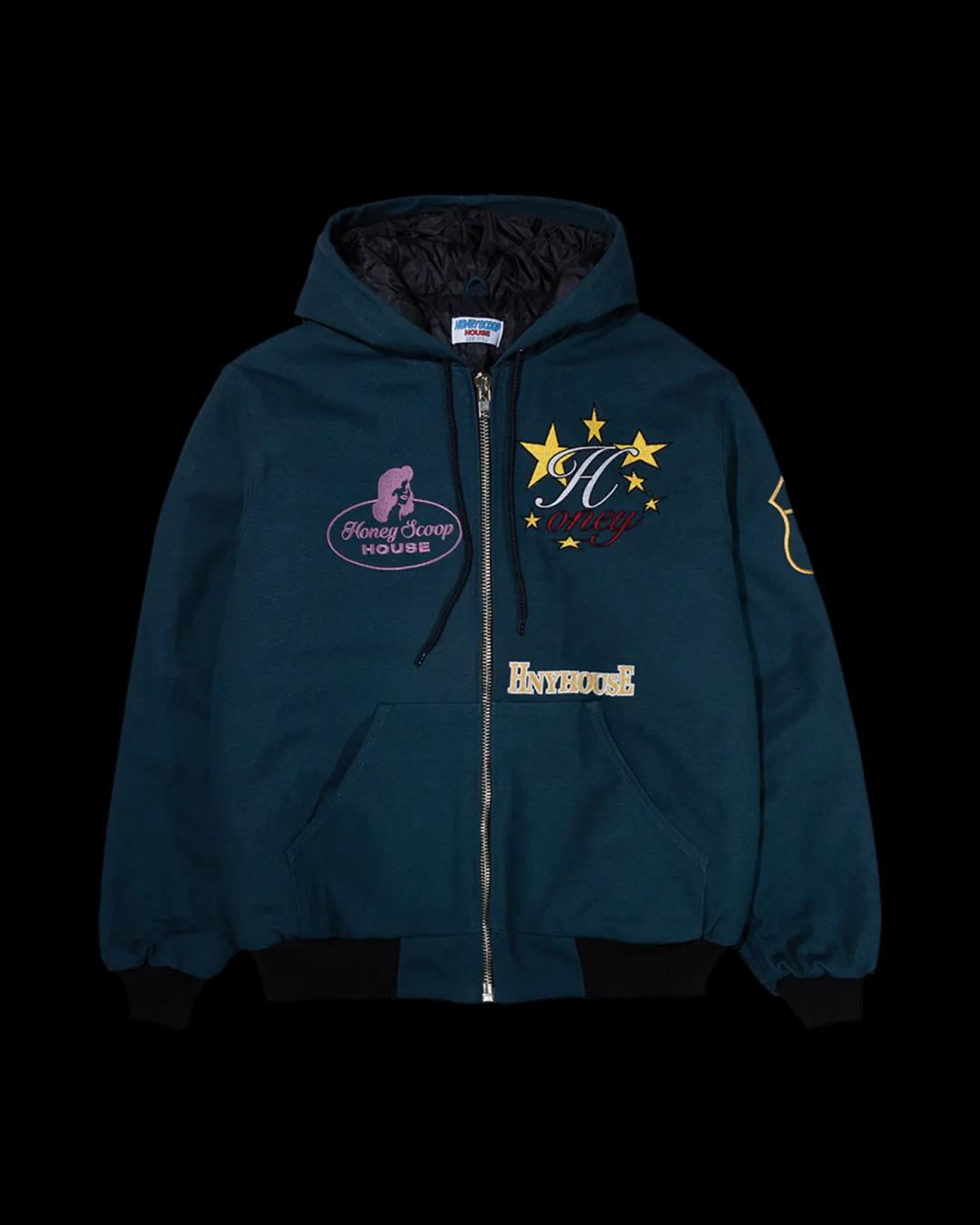 HONEY SCOOP HOUSE EMB CANVAS HOODED WORK JACKET