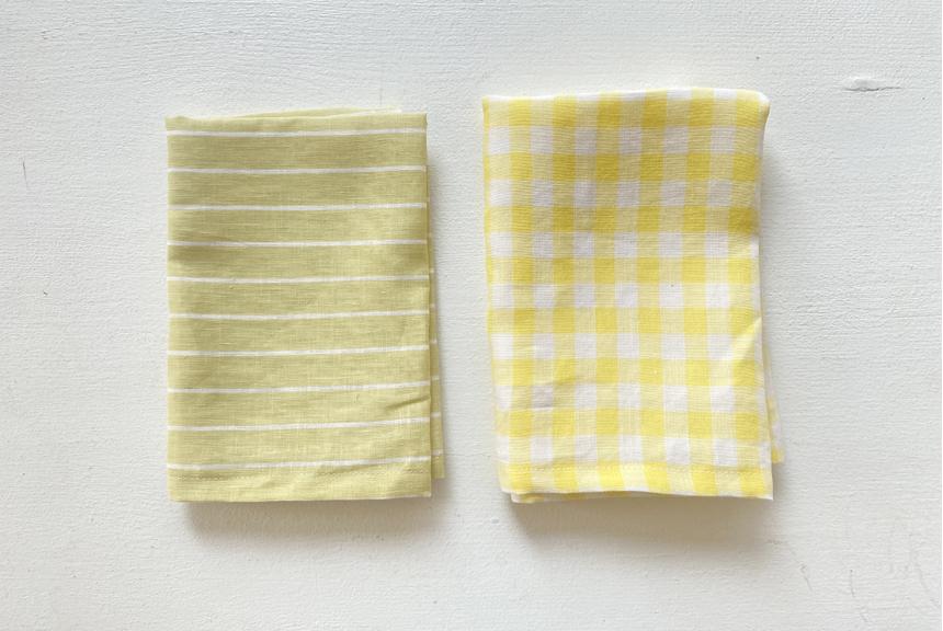 엘로우 체크  린넨 키친클로스 (2type)