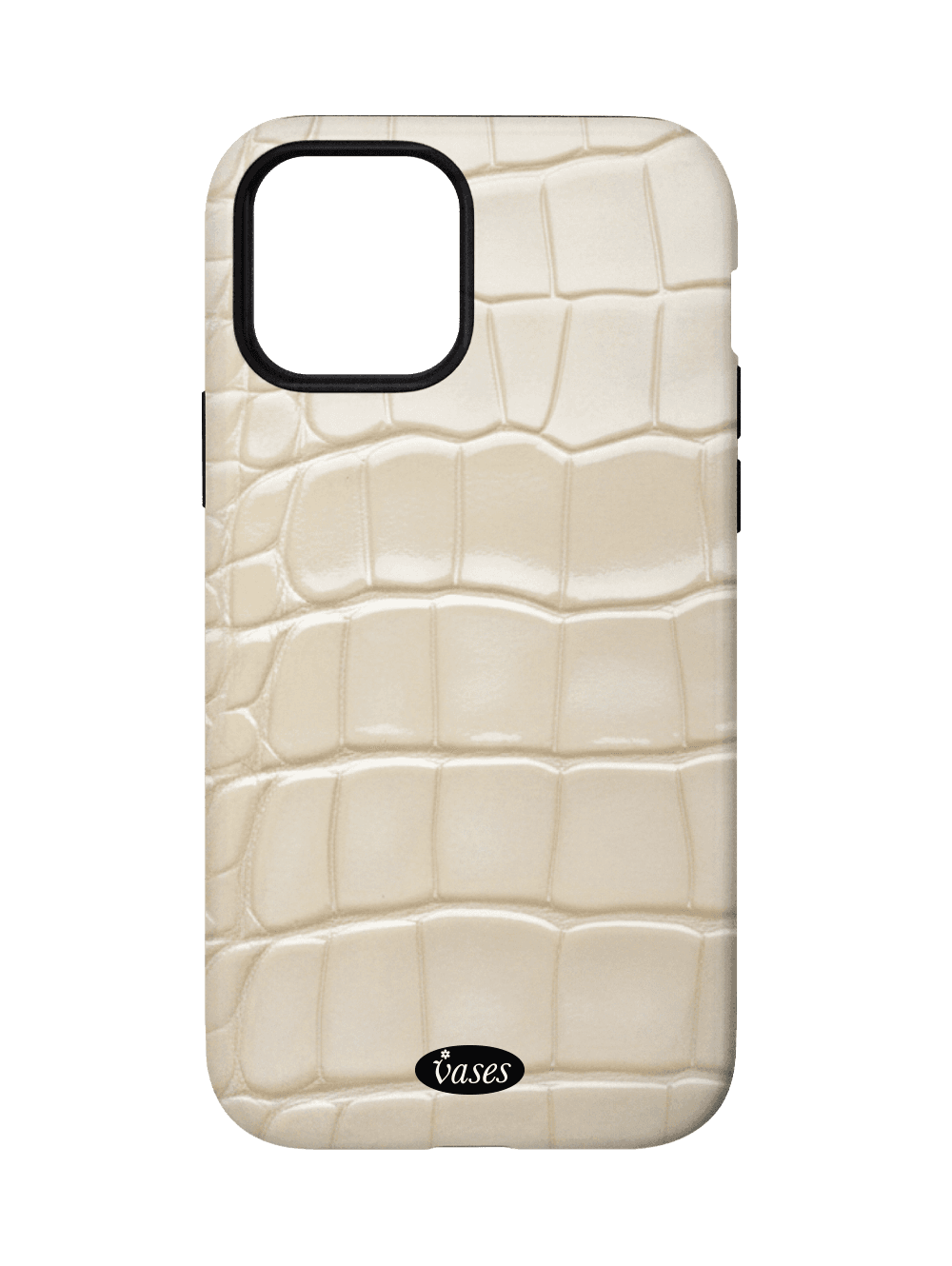 French croc - Pearl white