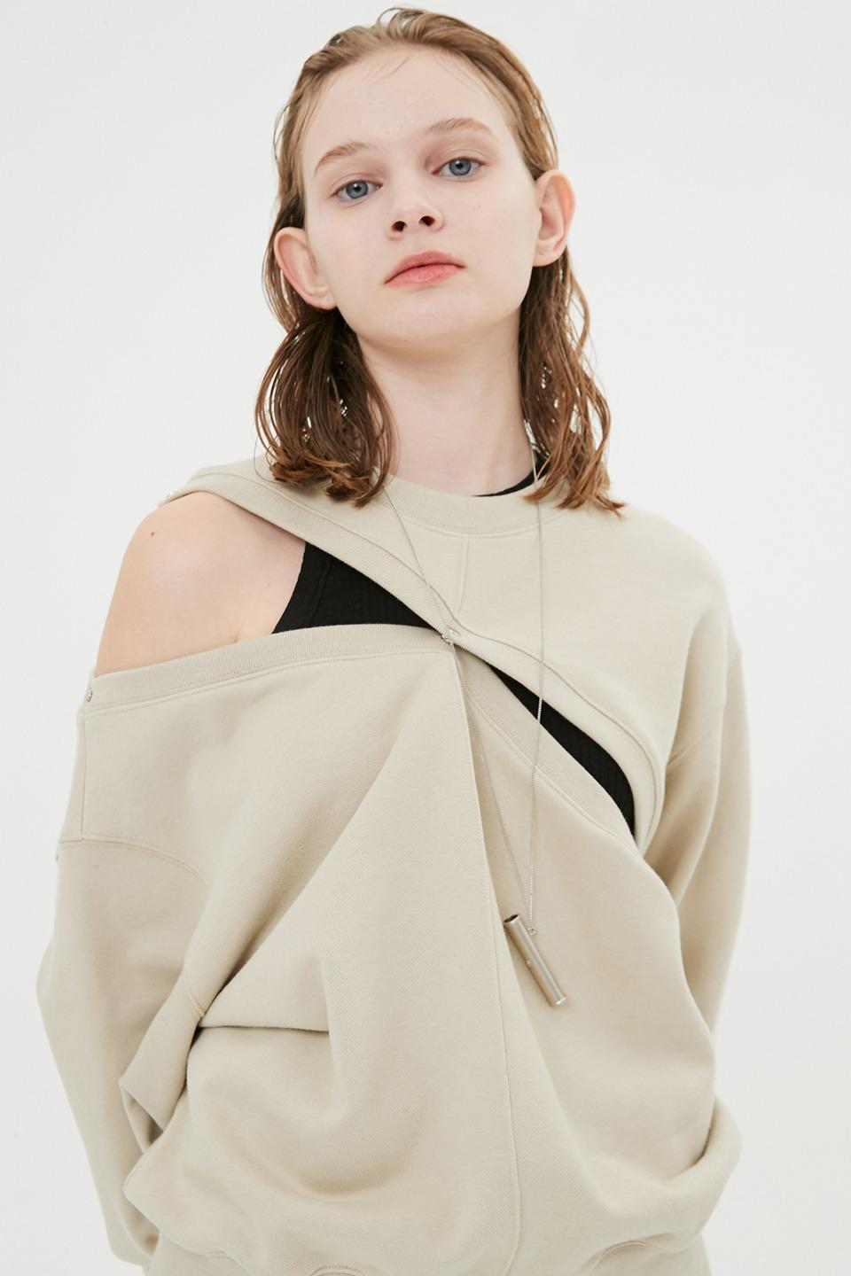 Cutting Detachable Sweatshirt / Cream