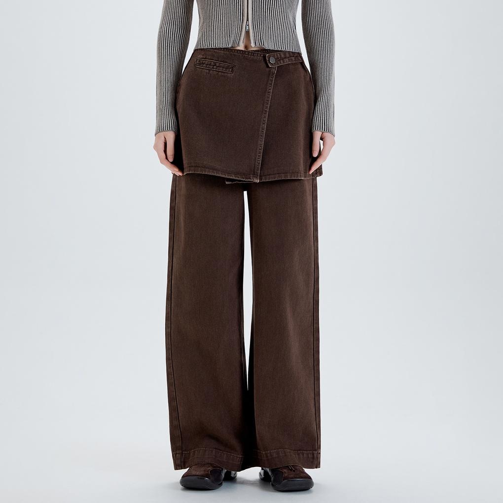 스커트 레이어드 코튼 팬츠_MIWTCFT3SS