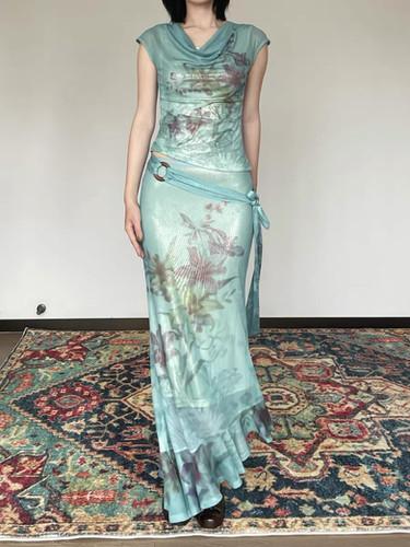 Floral Print Mermaid Skirt