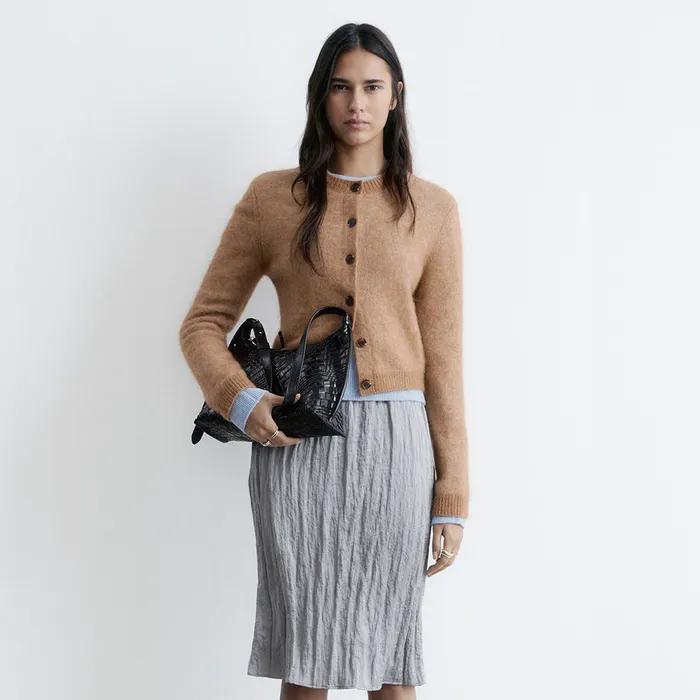 모헤어 블렌드 브러시드 가디건 (Camel)