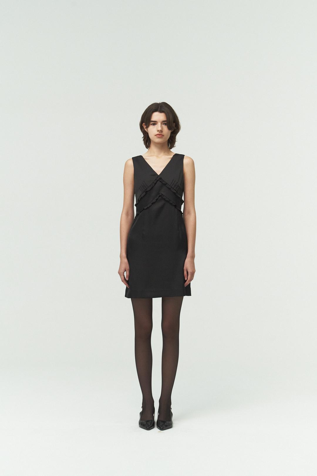 SERENA FRILL DRESS / BLACK